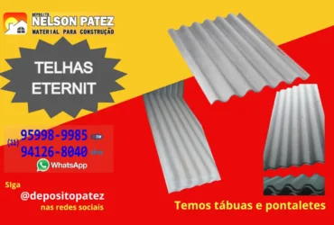 Telha Eternit 2,44×1,10m 5mm Ondulada Cimentícia Melhor Preço Embu das Artes