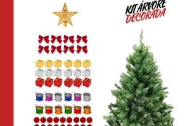 Árvore de natal com decoração Árvore De Natal 1.20cm Com 110 Galhos Decoração 81 Enfeites Completa Promoção