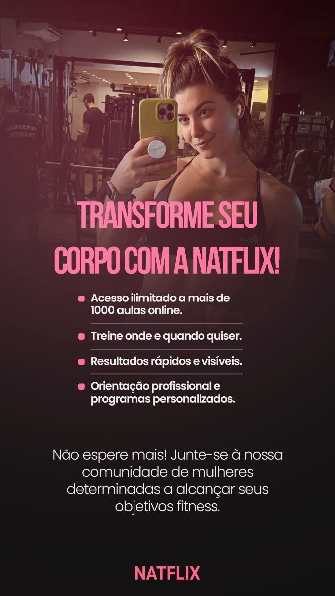 Natflix fitness TREINOS de ACADEMIA renovados renovados a cada 5 semanas, Treinos em casa, Treinos Rapidex e CrossNatflix