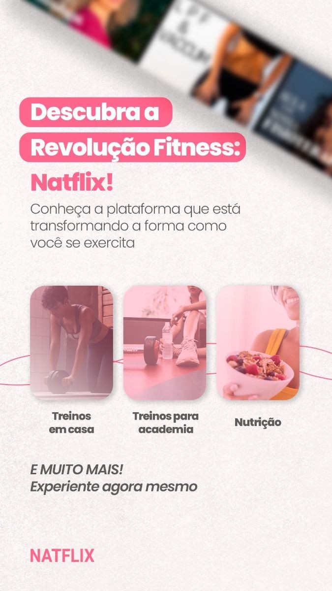 Natflix fitness TREINOS de ACADEMIA renovados renovados a cada 5 semanas, Treinos em casa, Treinos Rapidex e CrossNatflix