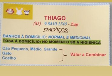 faço serviços de banho e tosa a domicílio