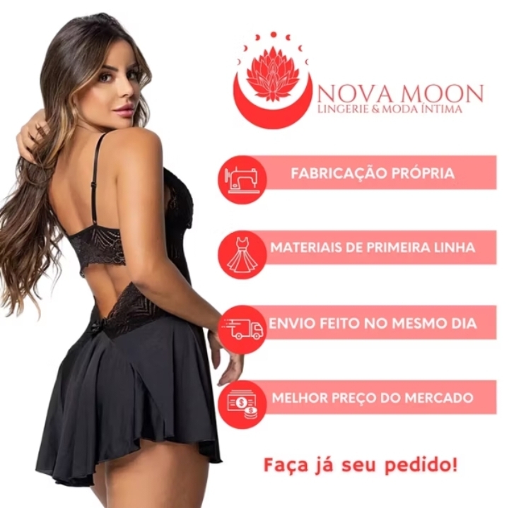 Camisola Sexy Sem Bojo + Calcinha