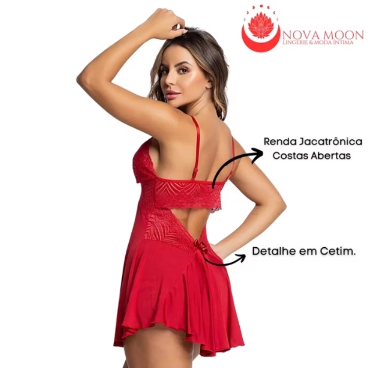Camisola Sexy Sem Bojo + Calcinha