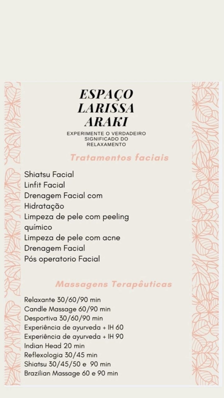 Promoções – Espaço Larissa Araki – Massoterapias